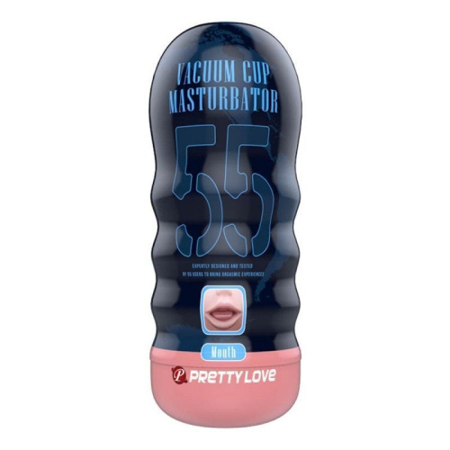 LyBaile Pretty Love Vacuum Cup Can Mouth Masturbator - Мастурбатор-рот у тубі, 18х7 см (тілесний)